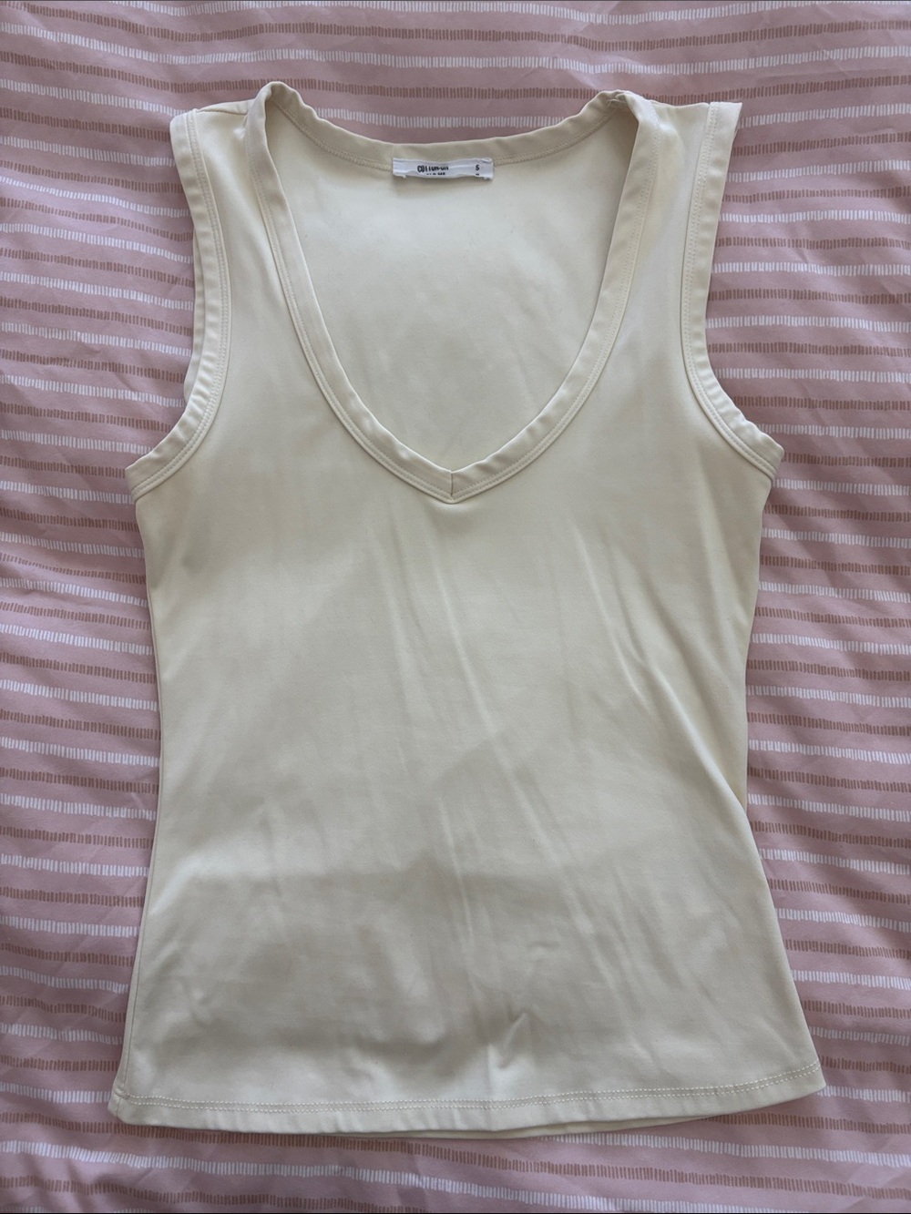 Cotton On V-Neck Tank Top - Vanilla Glow